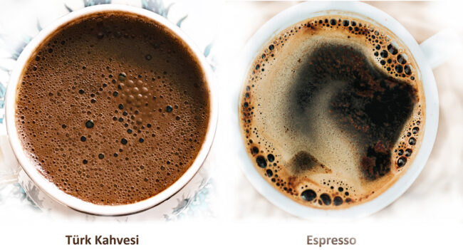 Turk kahvesi ve espresso Turk kahvesi ve espresso