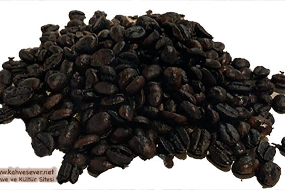 yag çok kavrulmuş kahve çekirdekleri
